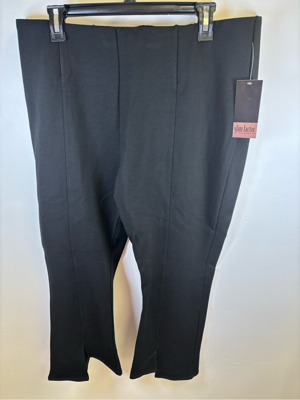 INVESTMENTS PANTS ELASTIC WAIST PULL ON  CROPPED PANTS WOMEN XL
BLACK NWT